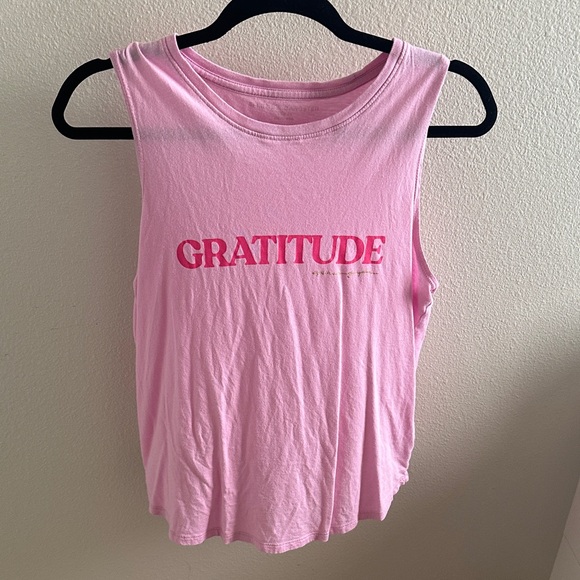 Spiritual Gangster Tops - Spiritual Gangster Pink Gratitude Muscle Tee